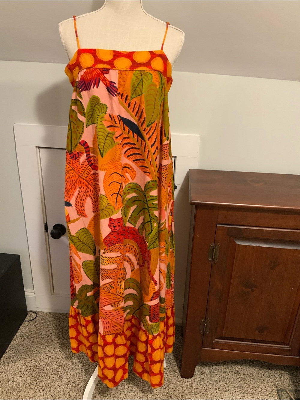 FARM RIO summer dream belted maxi dress-altered M/L - Picture 7 of 10